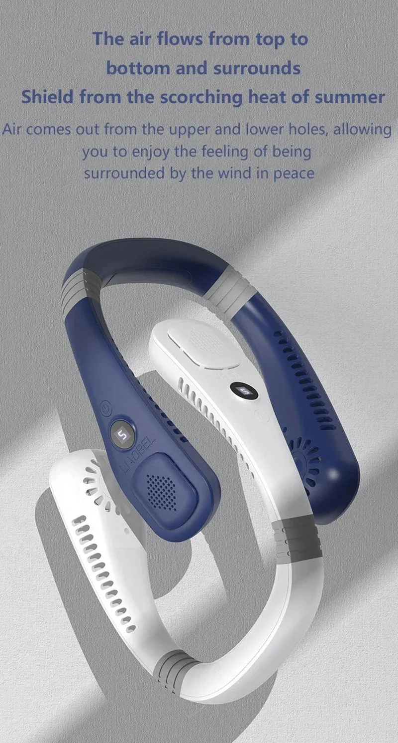 Lenovo Neck Bladeless Fan Mini Ultra Long Life Portable Lazy Silent Fan Usb Charging Student Sports Office 2026 New