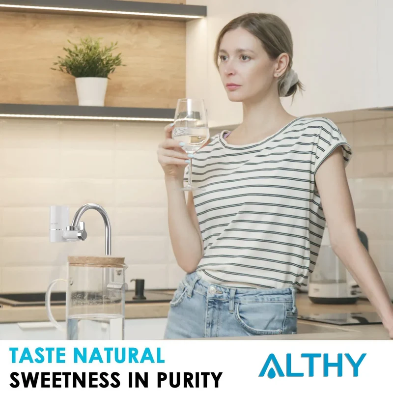 ALTHY Faucet Tap Water Filter Purifier System, Reduces Lead, Chlorine & Bad Taste NSF Certified 320-Gallon Kitchen