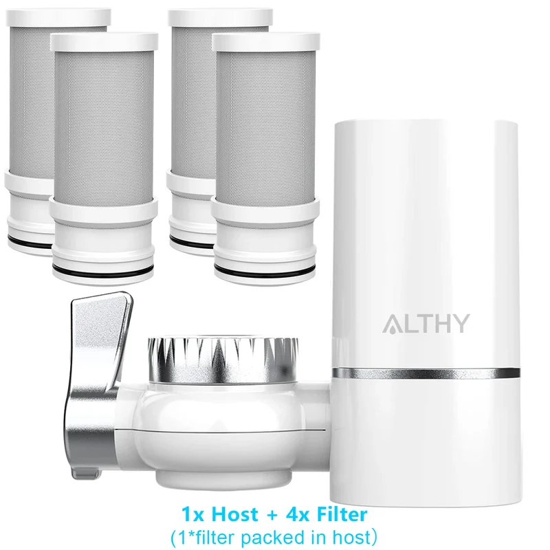 ALTHY Faucet Tap Water Filter Purifier System, Reduces Lead, Chlorine & Bad Taste NSF Certified 320-Gallon Kitchen