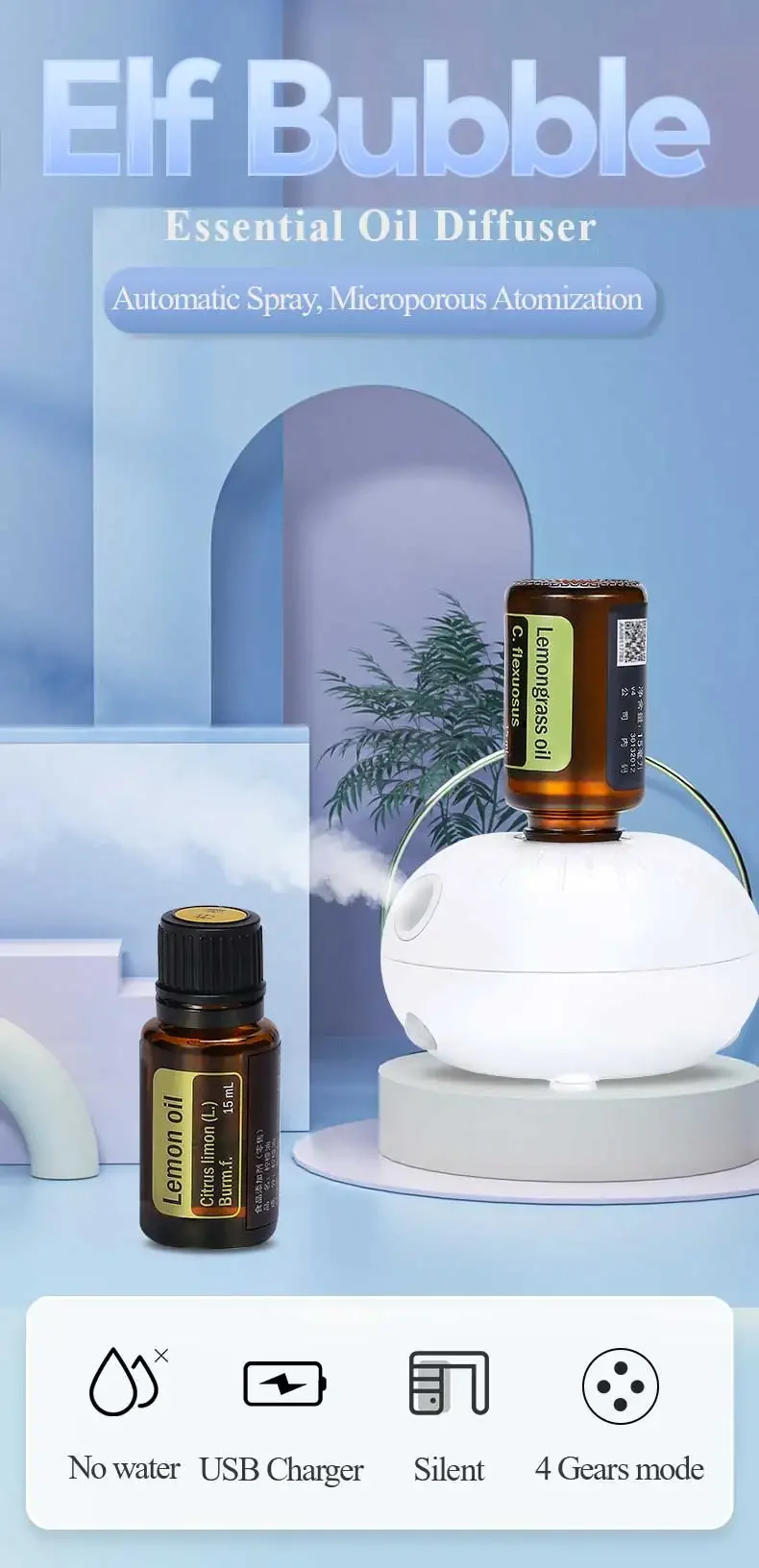 Room Fragrance Diffuser USB Car Air Nebulizer Diffuser Funny Automatic Induction Portable smell distributor For Bedroom Office