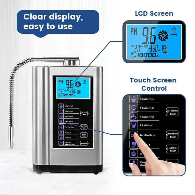 5 Plates Kangen Water Ionizer PH 3.5-10.5 Alkaline water Generator Hydrogen Reduced water ionizer With Built-in Carbon Filter
