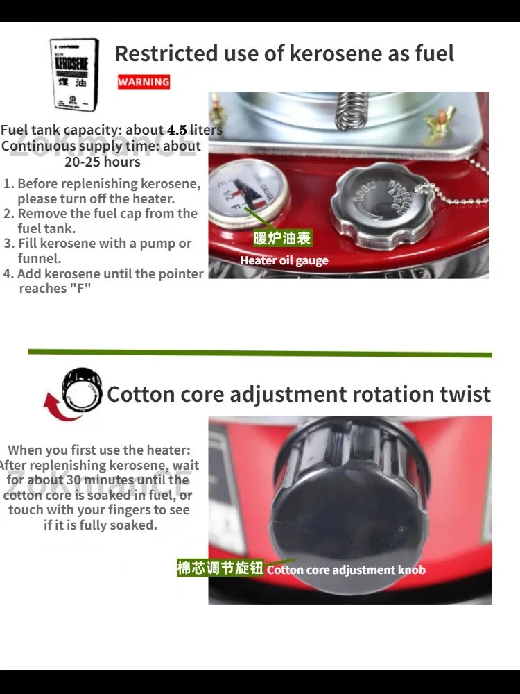 4.5L Portable Kerosene Stove Heater Kerosene Space Heater Outdoor Kerosene Heater for Camping Fishing Hunting Cooking