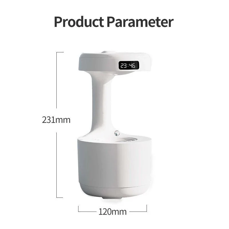 Water Droplet Air Humidifier 800ml Anti-gravity Essential Oil Diffuser Night Light Weightless Sprayer Decorations Desk Lamps