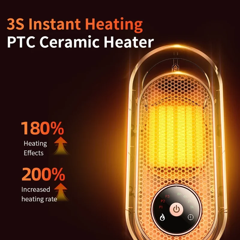 1000W Portable Heater Mini Electric Heater Room Space Heater Warm Heating Hot Fans Desktop Tilting Power-off Office Mute Heater