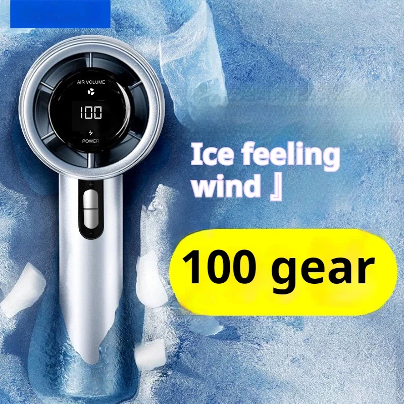 2025 Handheld Fan 5200mAh with LED Display Semiconductor Refrigeration 100 Speeds USB Rechargeable For Sport