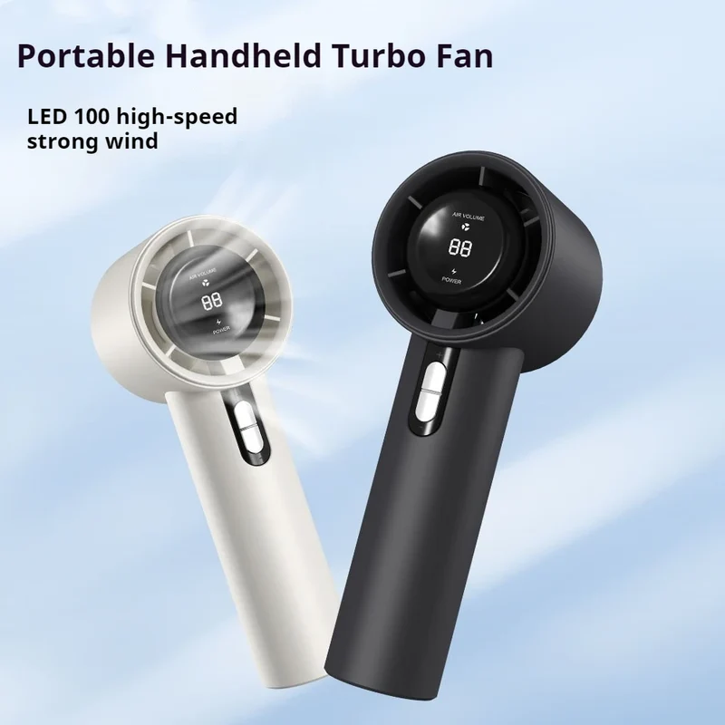 2025 Handheld Fan 5200mAh with LED Display Semiconductor Refrigeration 100 Speeds USB Rechargeable For Sport