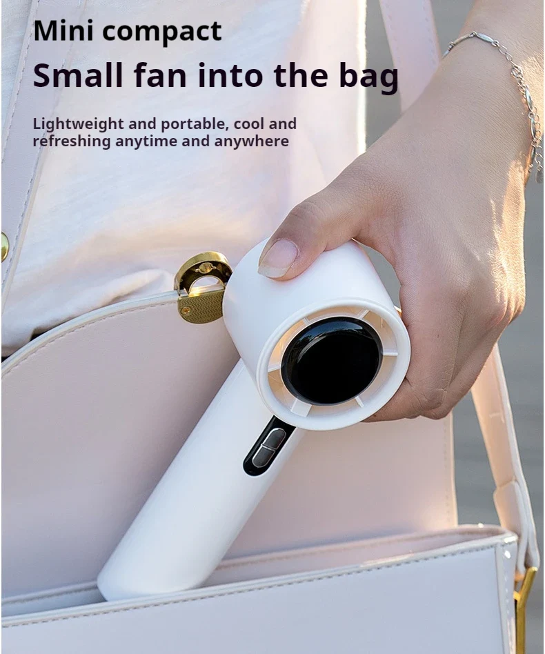 2025 Handheld Fan 5200mAh with LED Display Semiconductor Refrigeration 100 Speeds USB Rechargeable For Sport