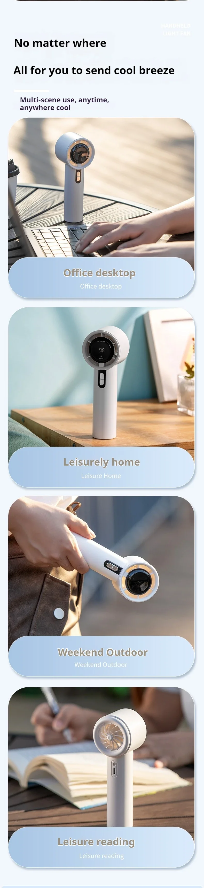 2025 Handheld Fan 5200mAh with LED Display Semiconductor Refrigeration 100 Speeds USB Rechargeable For Sport