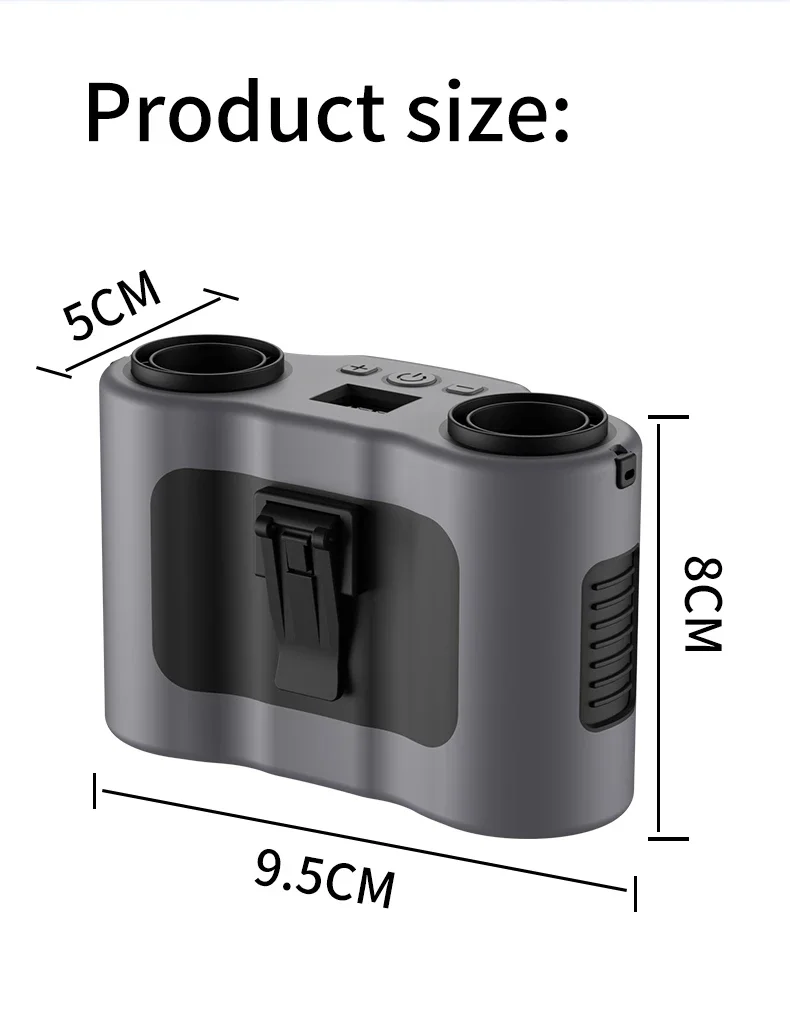 Portable Waist Clip Fan Small USB Charging Hanging Fan with LED Flashlight Outdoor Single/dual Air Outlet Fan 20000/10000Mah
