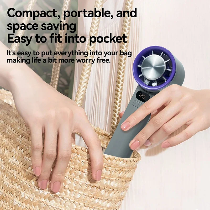 Xiaomi MIJIA Portable Fan Handheld 120 Speed Mini Bladeless Desktop Fan Rechargeable Instant Cooling With Ice Mode For Men Women
