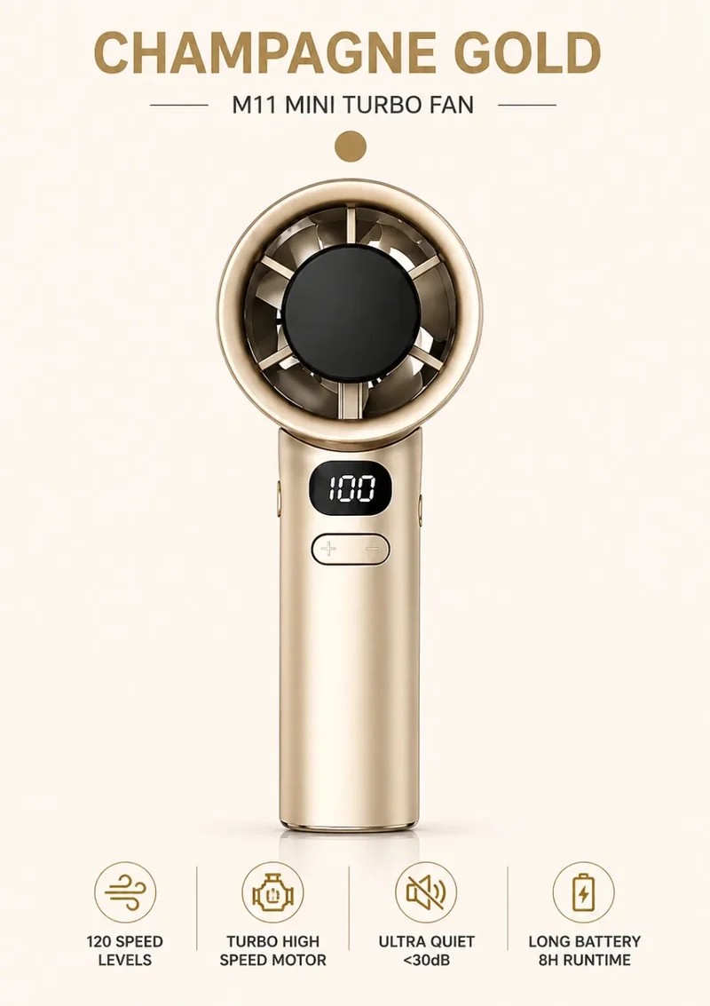 Xiaomi MIJIA Portable Fan Handheld 120 Speed Mini Bladeless Desktop Fan Rechargeable Instant Cooling With Ice Mode For Men Women