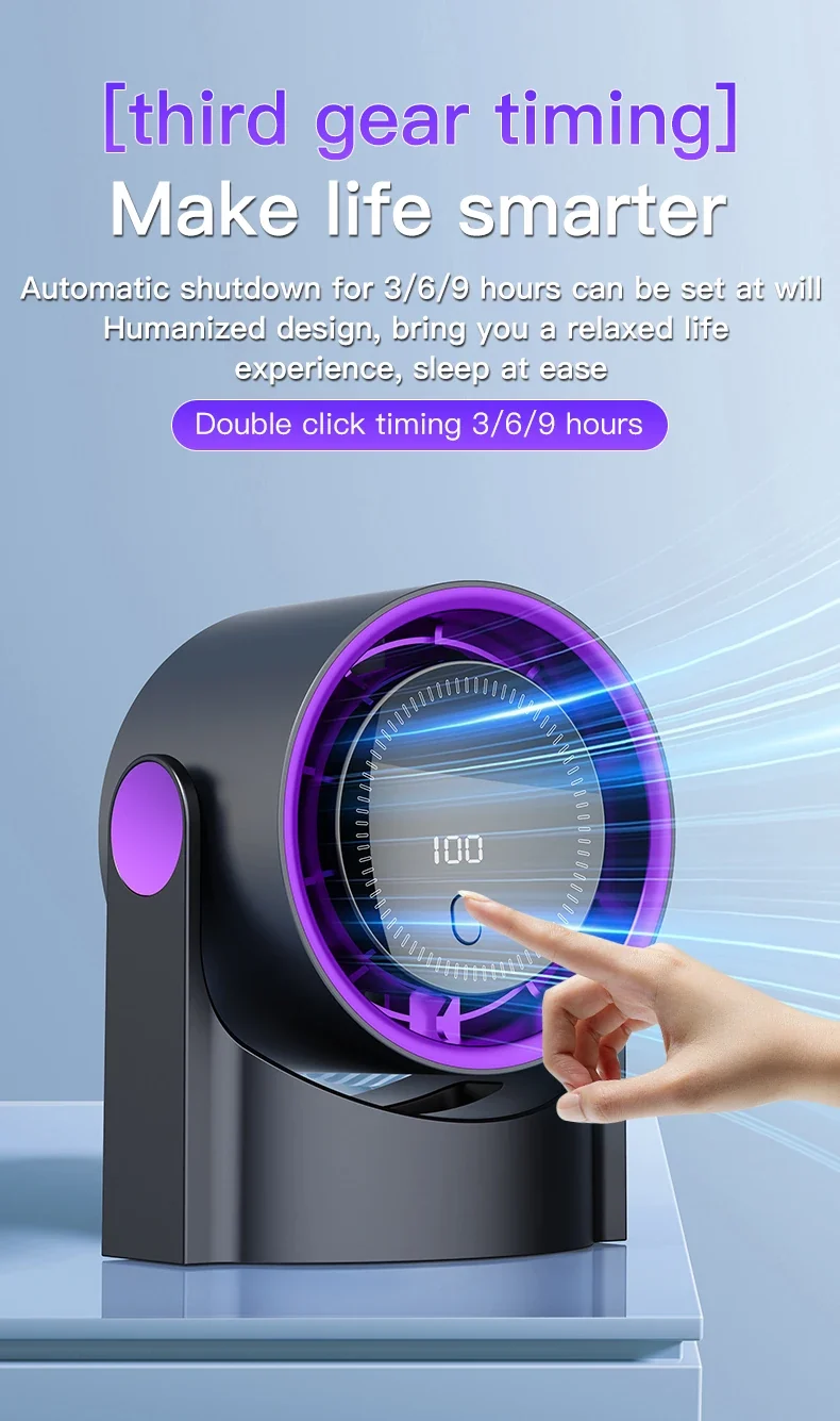 Mini Desktop Circulating Fan 4 Speed Wind Control Electric High-speed Fan USB Rechargeable Mini Circulating Cooling Fan