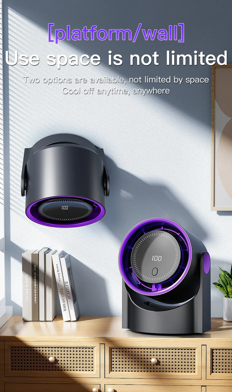 Mini Desktop Circulating Fan 4 Speed Wind Control Electric High-speed Fan USB Rechargeable Mini Circulating Cooling Fan