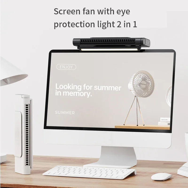 2026 Upgraded Portable Air Conditioner USB Charger Adjustable Office Computer Screen Mounted Electric Fan Desktop Tower F