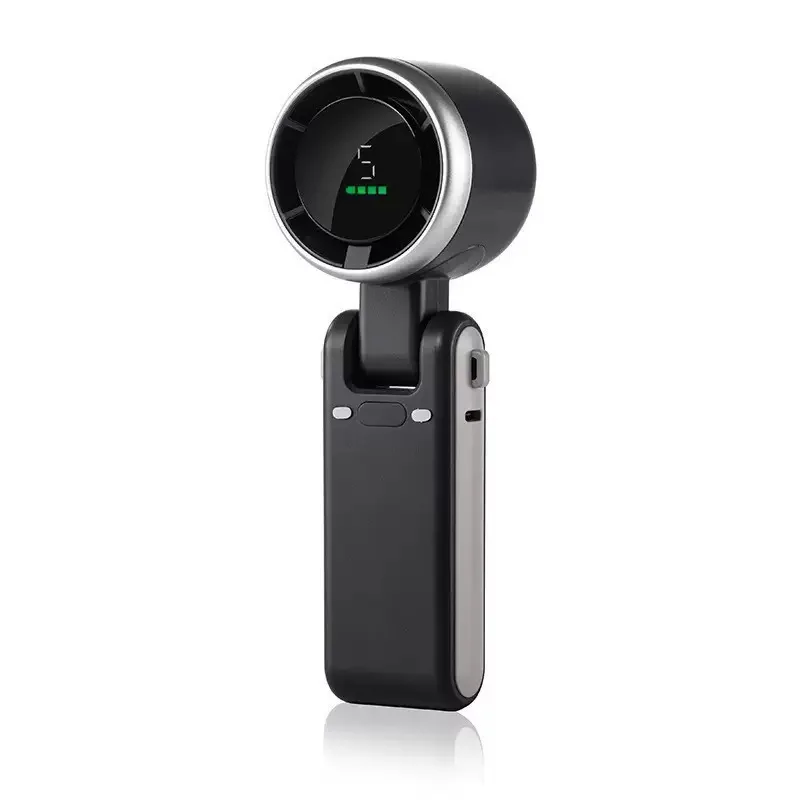2026 NEW Handheld Turbo Fan Wearable Personal Desk Fan Small Mini Fan With Smart Digital Display Folding