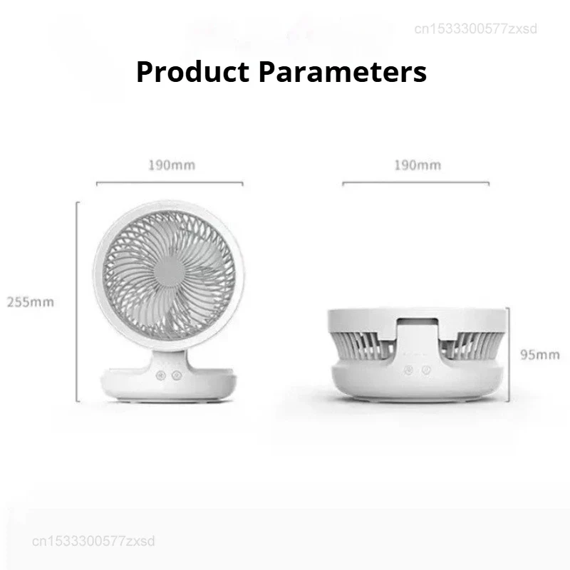 Edon Air Circulation Fan Wireless Suspended USB Rechargeable Night Light Touch Control 4 Wind Speed Folding Electric Fan Home