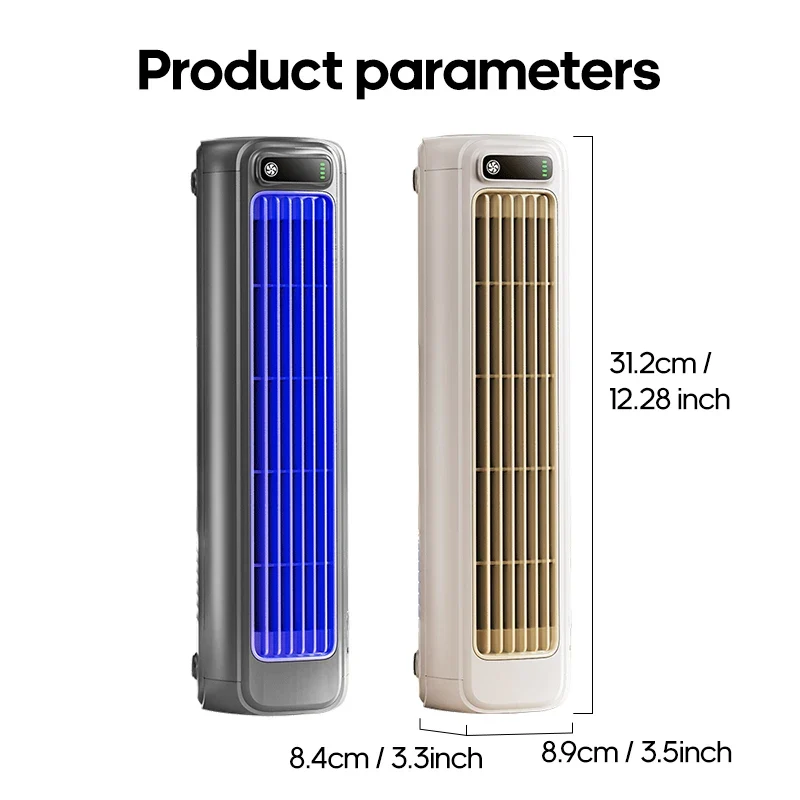 New Wall Mounted Air Conditioning Fan 2000mAh 3 Speeds Adjustable Vertical Non-drilling Circulating Fan Home Quiet Tower Fan