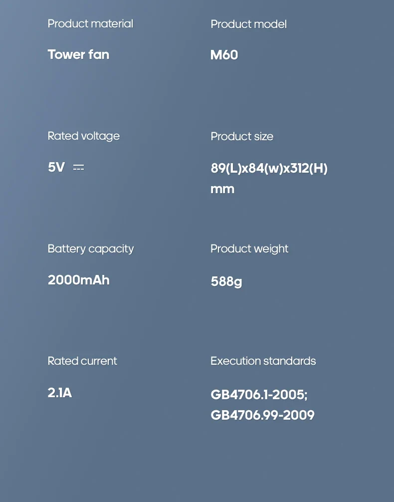 New Wall Mounted Air Conditioning Fan 2000mAh 3 Speeds Adjustable Vertical Non-drilling Circulating Fan Home Quiet Tower Fan
