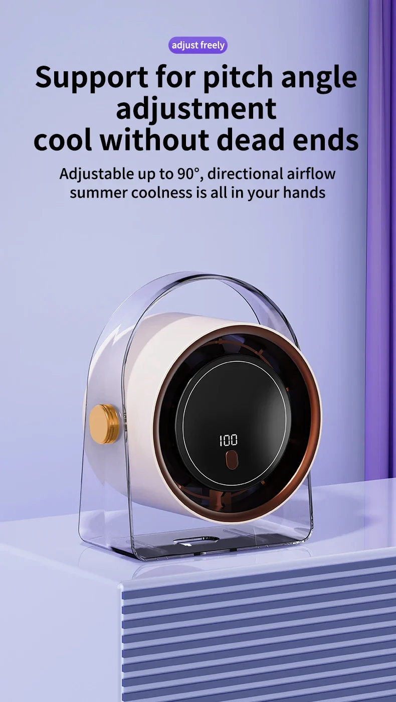 Portable Smart Electric Fan 100-speed Usb Small Fan Mini Office Dormitory Desktop Air Cooler Ceiling Fan Wall-mounted Air Cooler