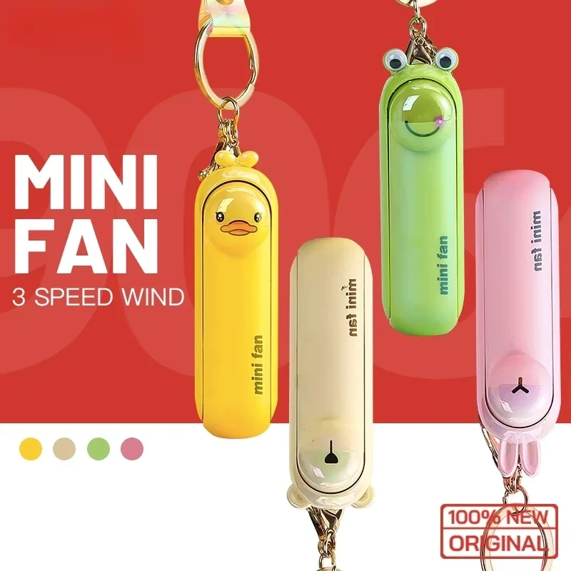 XIAOTREE Cute Mini Fan Kipas Portable Hand Fold Bedside Office USB Charge Battery Table Desk Cooling Folding Handheld Fan