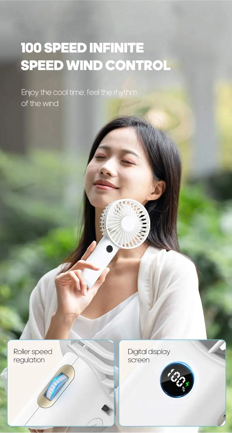 New Handheld Personal Fan Portable Mini USB Hand Fan 3600mAh Rechargeable Mini Fan with Stepless Speed Control Display Nightligh