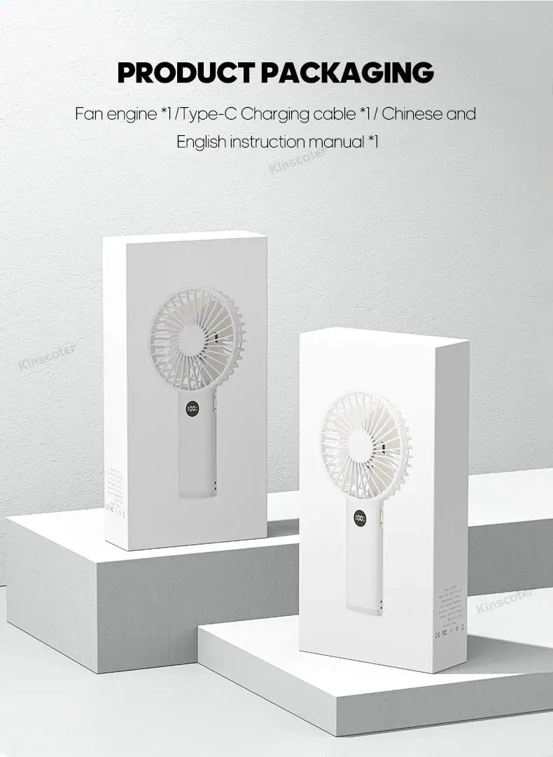 New Handheld Personal Fan Portable Mini USB Hand Fan 3600mAh Rechargeable Mini Fan with Stepless Speed Control Display Nightligh