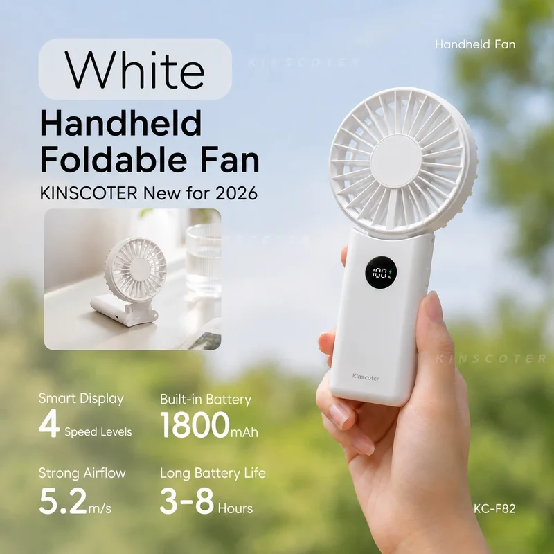 New Handheld Personal Fan Portable Mini USB Hand Fan 3600mAh Rechargeable Mini Fan with Stepless Speed Control Display Nightligh