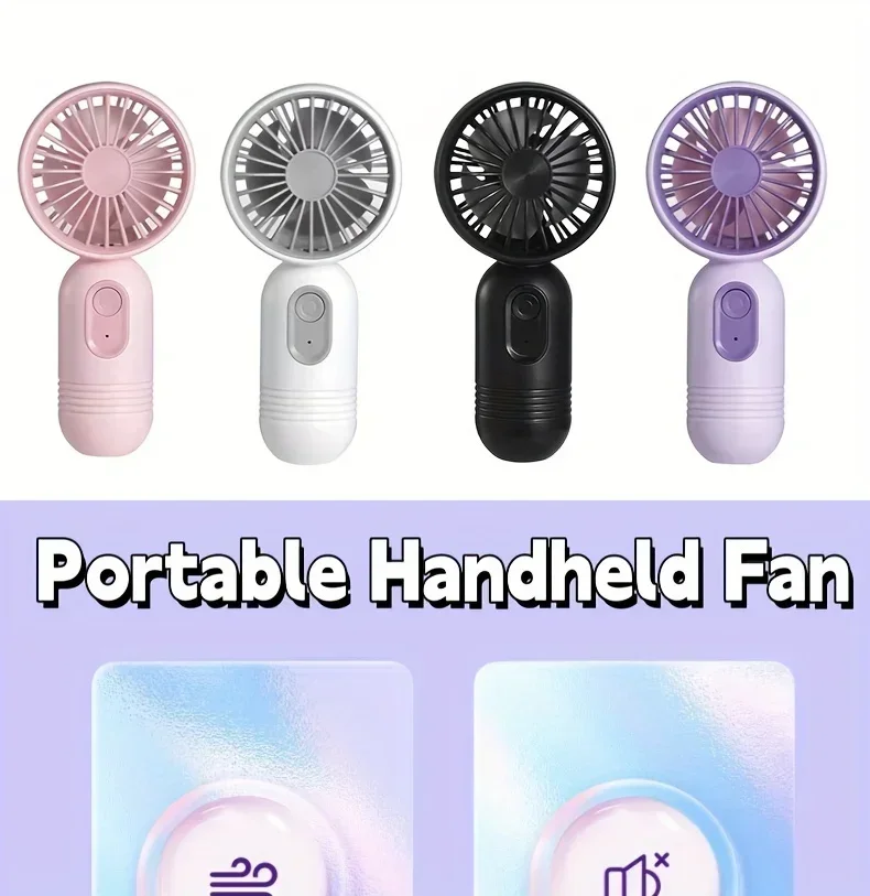 XIAOTREE Portable Fan USB Rechargeable 3-speed Handheld Fan for Men and Women Suitable for Office Outdoor Travel and Camping