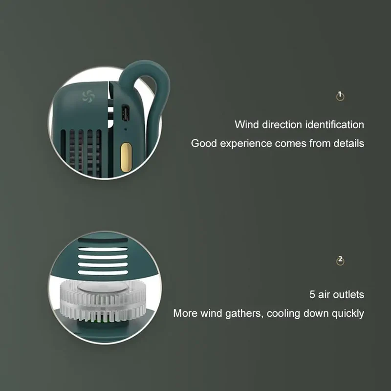 Portable Mini Bladeless Fan 3 Speed Adjustable Clip On Waist Shirt Silent Electric Fan Outdoor Travel Cooling Fan