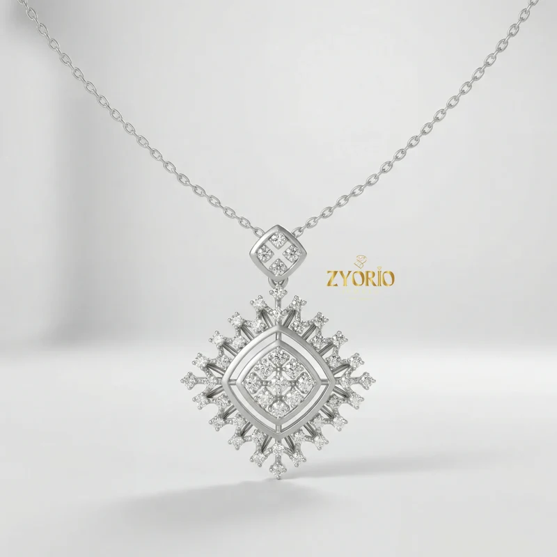 Lab Grown Diamond Engagement Wedding Pendant Necklace Women 925 Silver 14K 18K Gold Elegant Jewelry Custom OEM ODM