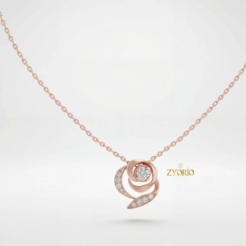 Silver Rose Gold Plated Diamond Pendant Necklace Luxury Engagement Wedding Party Jewelry Sparkling Diamond Women