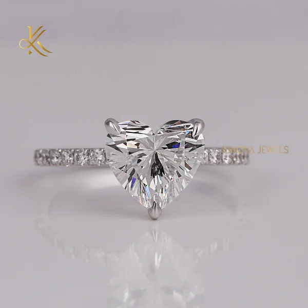 Timeless Classic Lab Grown Diamond 2.0-2.5 Carat Pave Setting Wedding Band 18K Gold Plated with Elegant Sparkle for Couples