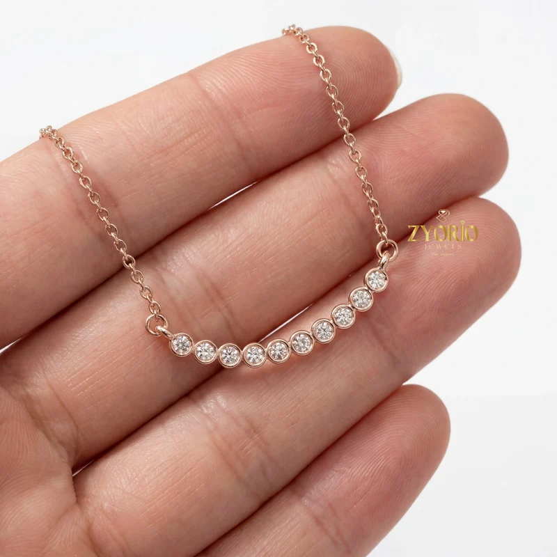 Classic 925 Sterling Silver Diamond Necklace Luxury Fashion Jewelry For Women Wedding Party Gift
