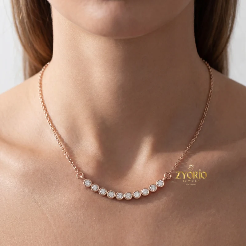 Classic 925 Sterling Silver Diamond Necklace Luxury Fashion Jewelry For Women Wedding Party Gift