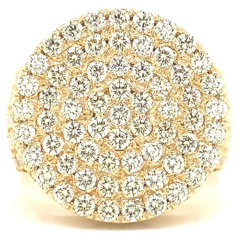Ice Legacy Excellent Craft Smooth Surface Icedout Moissanite Diamond Hip Hop Ring Golden Tone Gold Plated Adjustable Band Bright
