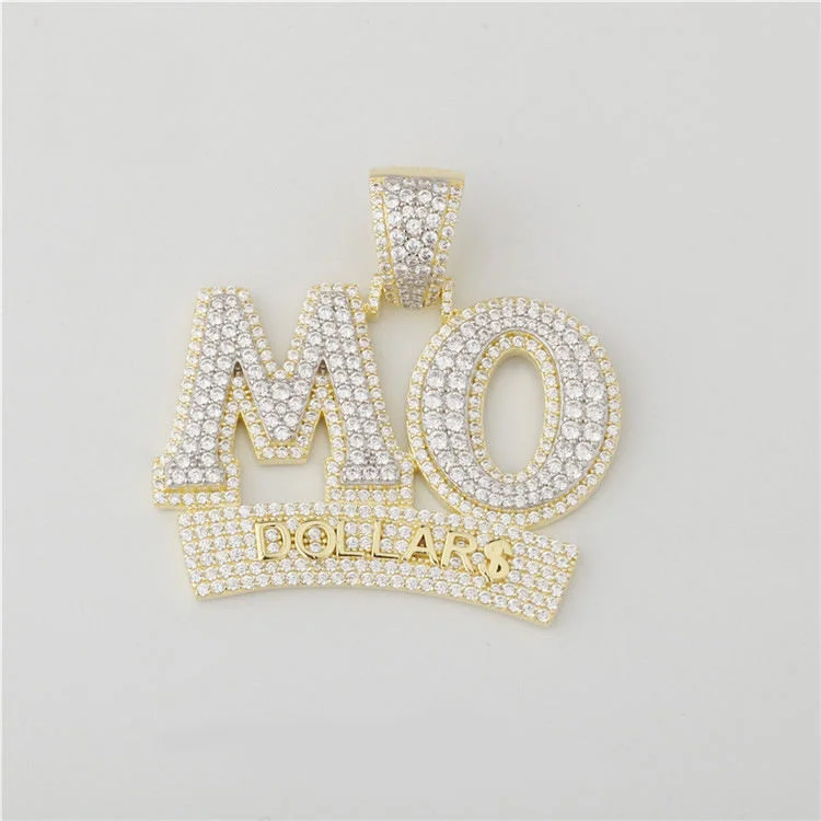 Bespoke Premium 925 Silver HipHop Emerald Cut Luxury Moissanite Stone Unisex Charm Stylish Trendy Fine Jewelry Pendants & Charms