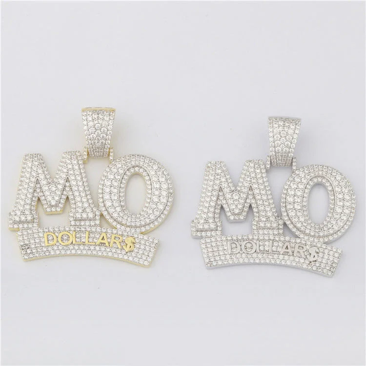 Bespoke Premium 925 Silver HipHop Emerald Cut Luxury Moissanite Stone Unisex Charm Stylish Trendy Fine Jewelry Pendants & Charms