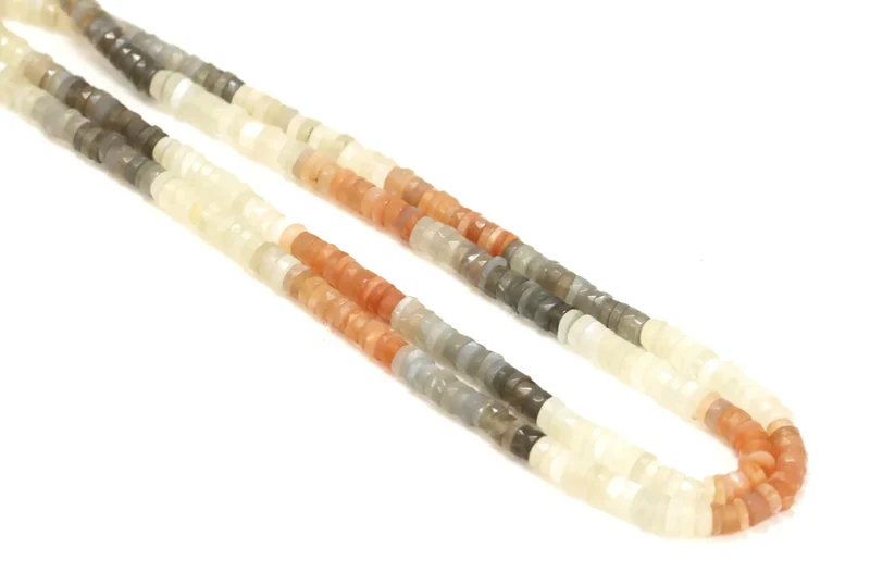 Multi Moonstone Faceted Tyre Shape Heishi Beads AAA Quality Multi Color 8/16 Inch Length Natural Gemstone Jewelry Craft