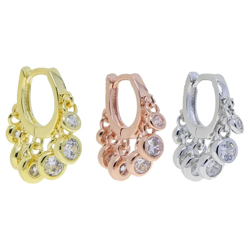 Multi Piercing Mini Hoop Rose Gold Gold Wholesale Women Jewelry 2023 New Design Round Charm Hoop Earring