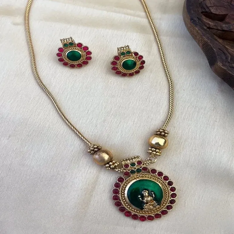 Best Selling Gold Plated Alloy Zircon Studded Handcrafted Enamelled Ethnic Women's Jewellery Set Fashionable Wedding Party Style