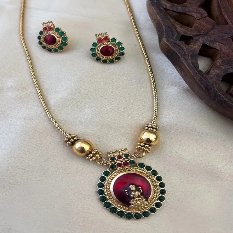 Best Selling Gold Plated Alloy Zircon Studded Handcrafted Enamelled Ethnic Women's Jewellery Set Fashionable Wedding Party Style