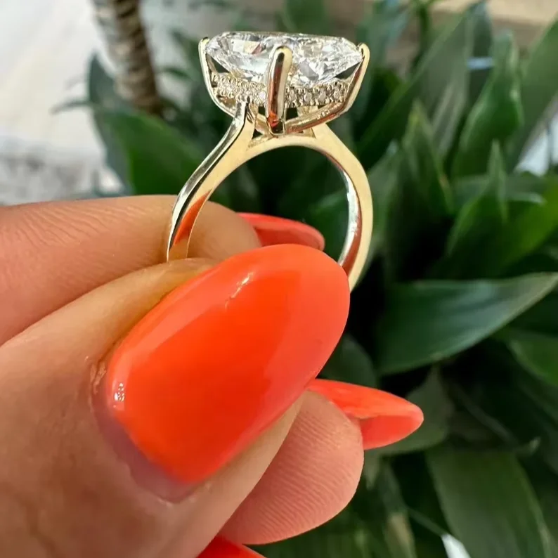 4 Carat Radiant Cut Lab Grown Diamond Engagement Ring IGI Certified Lab Created Diamond Ring