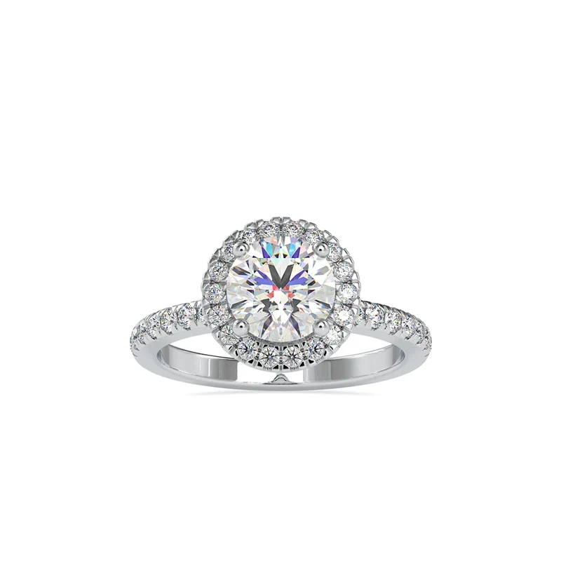 Classy Cute Lab Grown Diamond Engagement Ring 35 Total Certified VS-VVS Clarity Brilliant Cut Luxury Style Silver Plated Women's