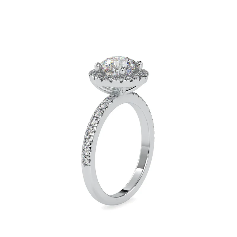 Classy Cute Lab Grown Diamond Engagement Ring 35 Total Certified VS-VVS Clarity Brilliant Cut Luxury Style Silver Plated Women's
