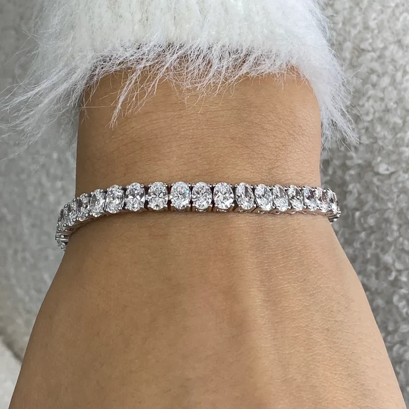JBR & CO Famous Style Oval Cut IGI Certified Lab Grown Diamond 14k Solid Gold Bracelet High End Fashion Luxury Jewelry Women Gif