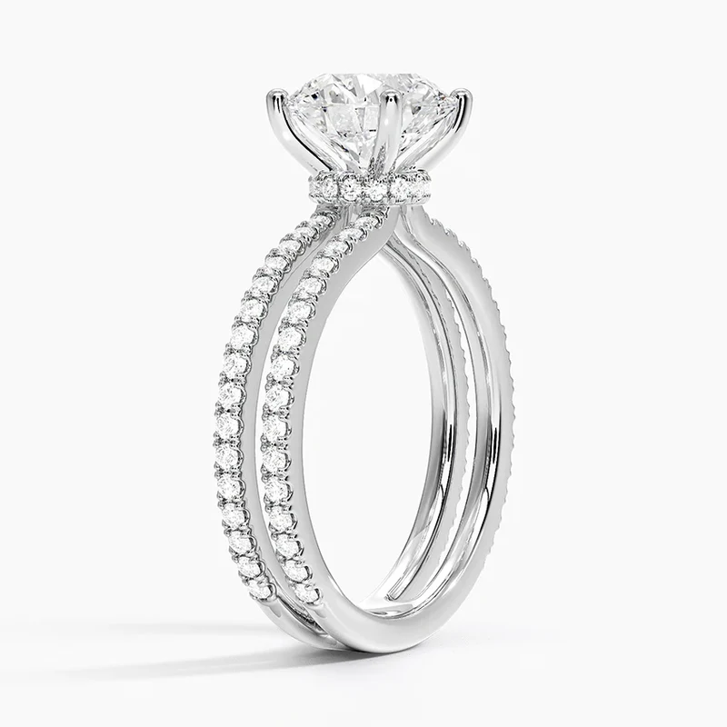 High End Princess Cut VVS Lab Grown Diamond 14k White Gold Engagement Ring Fine Fashion Jewelry For Women Direct From Factory