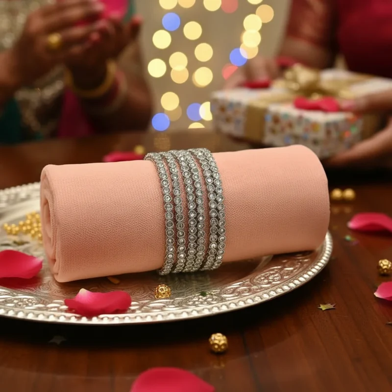 Silver Plated Fashion Jewelry Set with Crystal Stone Bangles | Elegant Bracelet Set for Women and Girls For festive collection