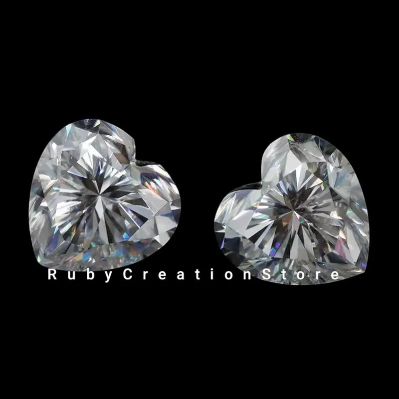 High Quality Polished White Heart Shape Moissanite Loose Stone VVS1 Clarity Gemstone Test Positive for Jewelry Making 3mm
