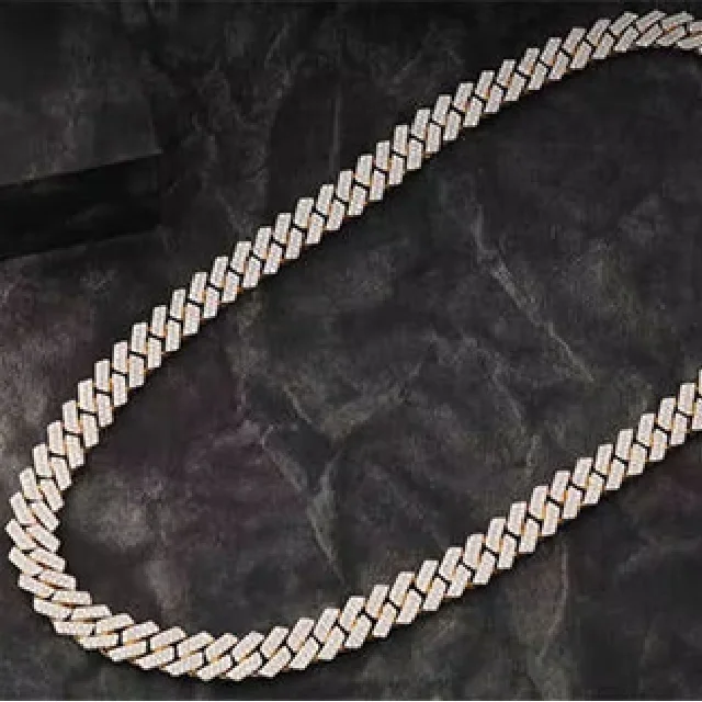 Luxury Miami Cuban Chain 10K 14K Gold Lab Grown VVS Diamond Brilliant Cut Iced Hip Hop Jewelry Necklace Urban Fashion for