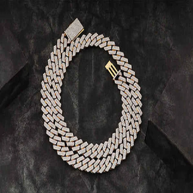 Luxury Miami Cuban Chain 10K 14K Gold Lab Grown VVS Diamond Brilliant Cut Iced Hip Hop Jewelry Necklace Urban Fashion for